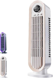 Silent Tower Fan 90° Oscillating 3-Speed Quiet Cooling LED Display Timer White