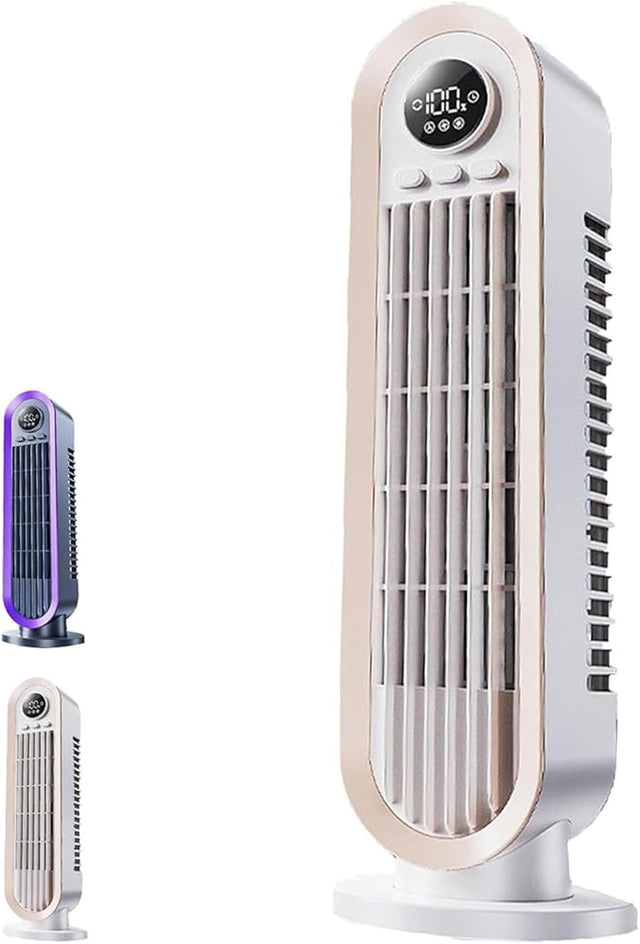 Silent Tower Fan 90° Oscillating 3-Speed Quiet Cooling LED Display Timer White