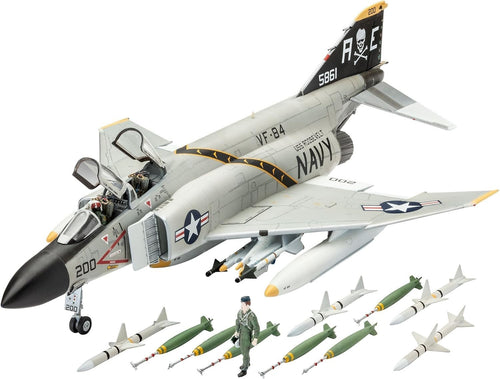 1:72 F-4J Phantom II Model Kit Unpainted Plastic Jet Aircraft 68-Piece Set