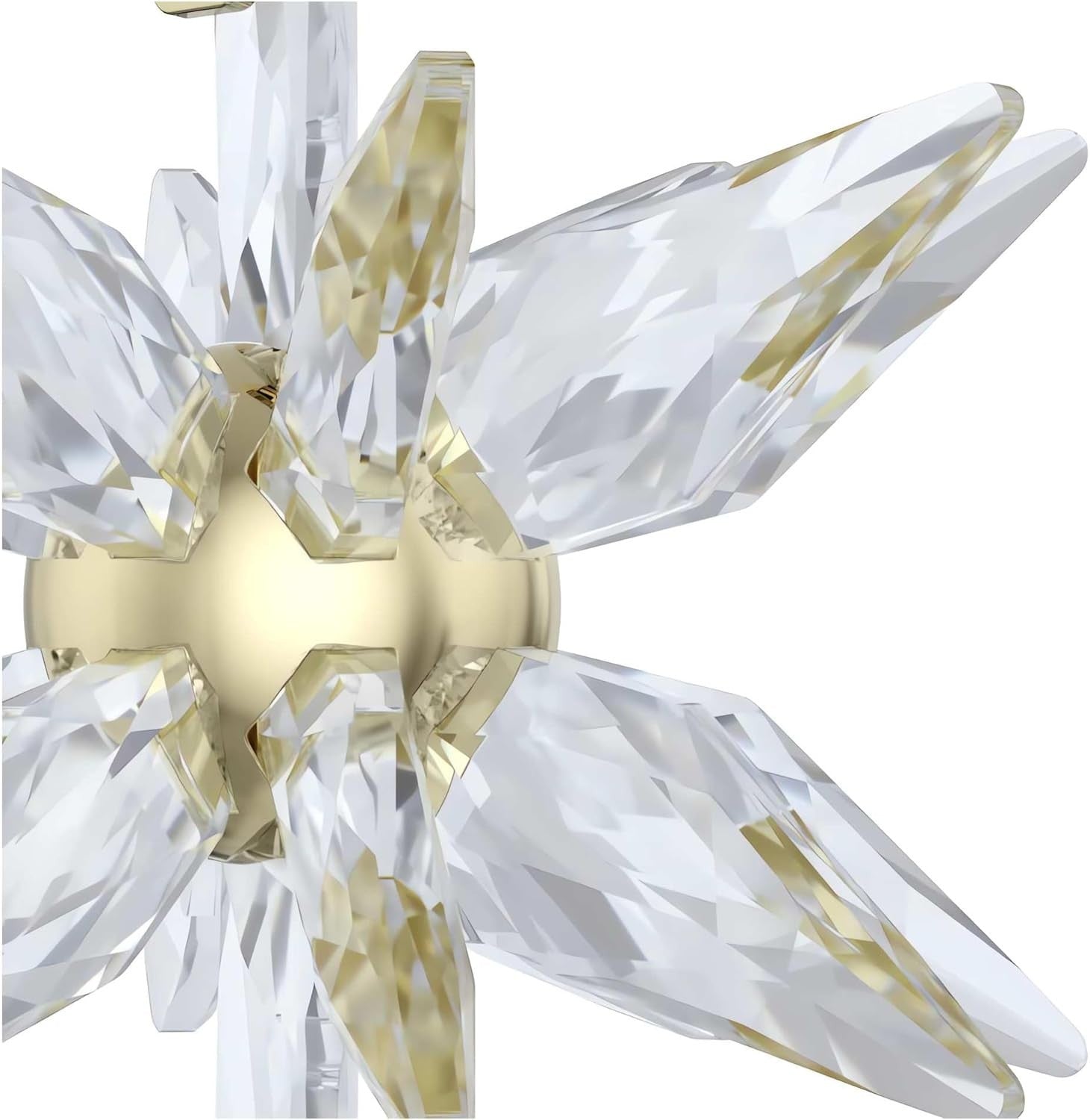 Crystal Star Ornament 2025 3D Faceted Champagne Gold Holiday Hanging Decor