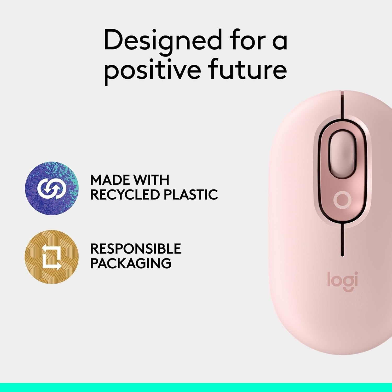Compact Wireless Bluetooth Mouse Quiet Click Multi Device Rose