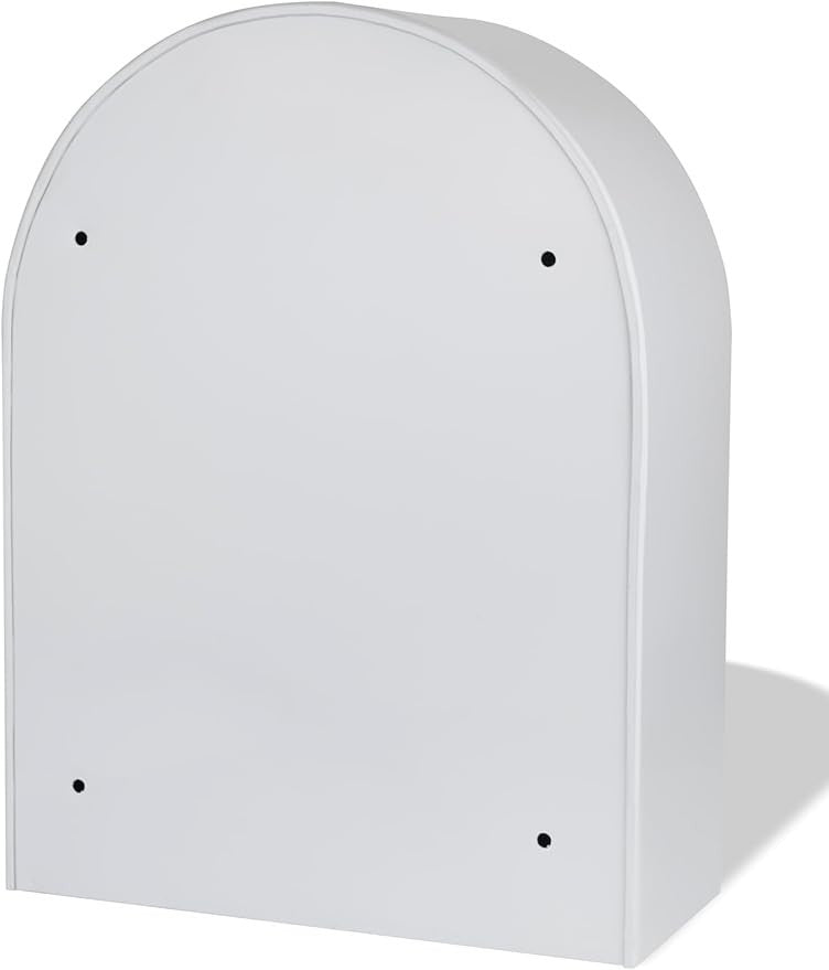 Lockable Wall Mounted Mailbox Cast Iron Weatherproof Secure Post Box Grey 38cm