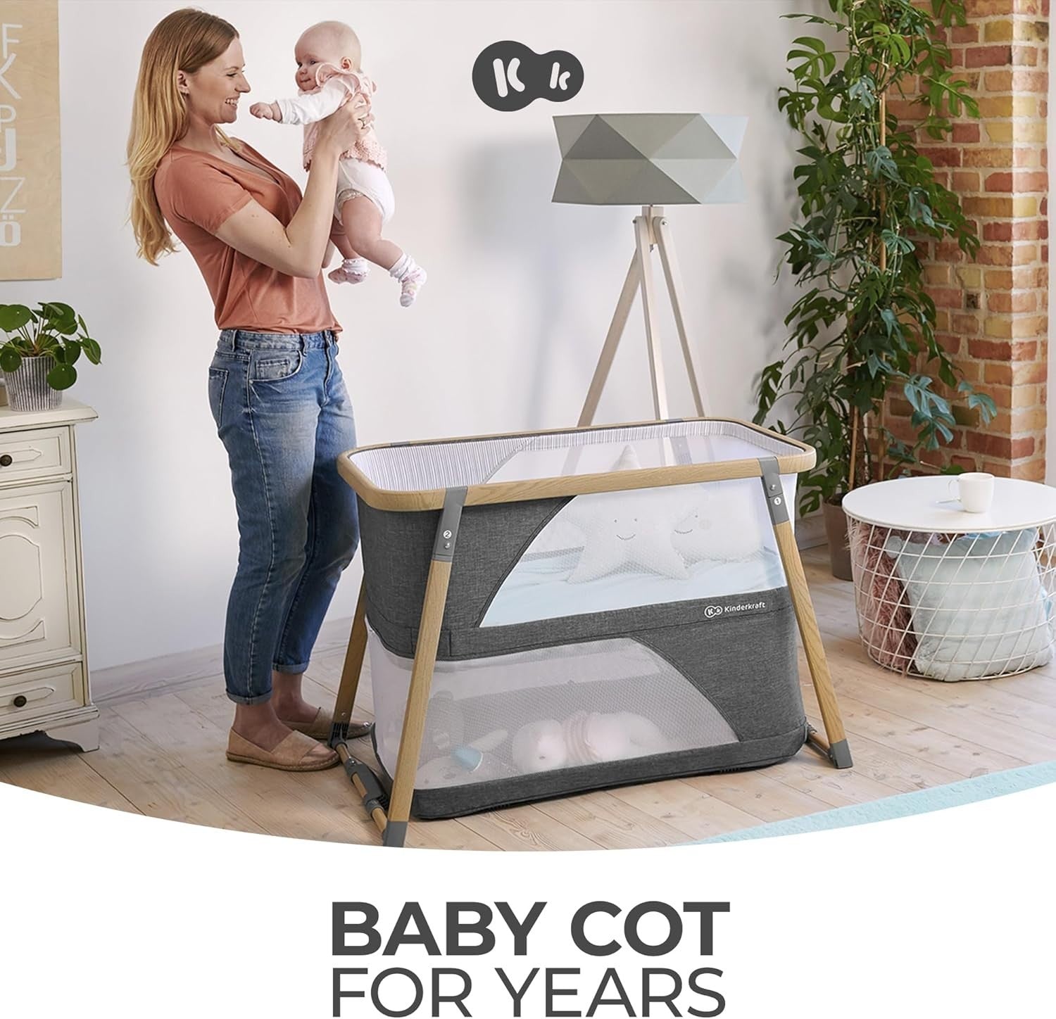 4in1 Travel Cot Playpen Cradle with Mattress Bag Quick Folding 41.3x63x71cm