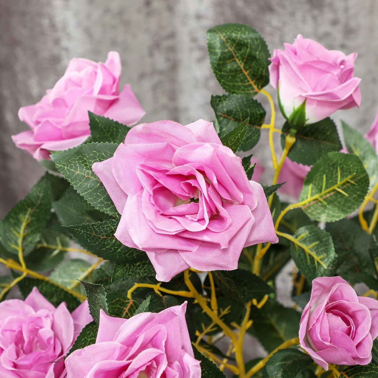 Set of 2 Artificial Rose Trees 90cm Purple Faux Flower Plants Home Garden Decor