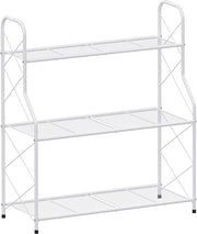 3 Tier Metal Plant Stand Indoor Outdoor Ladder Shelf Corner Display Rack White