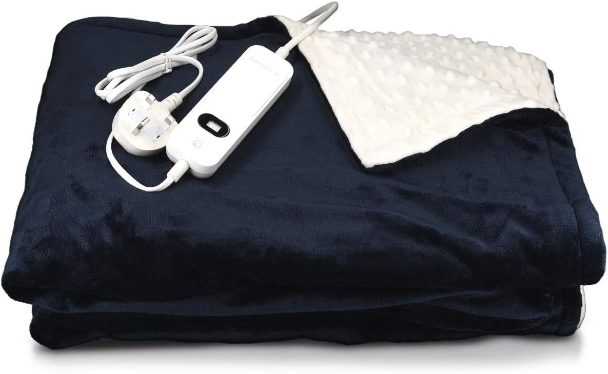 Electric Heated Throw Blanket 3 Heat Settings Auto Off Washable 180x130cm