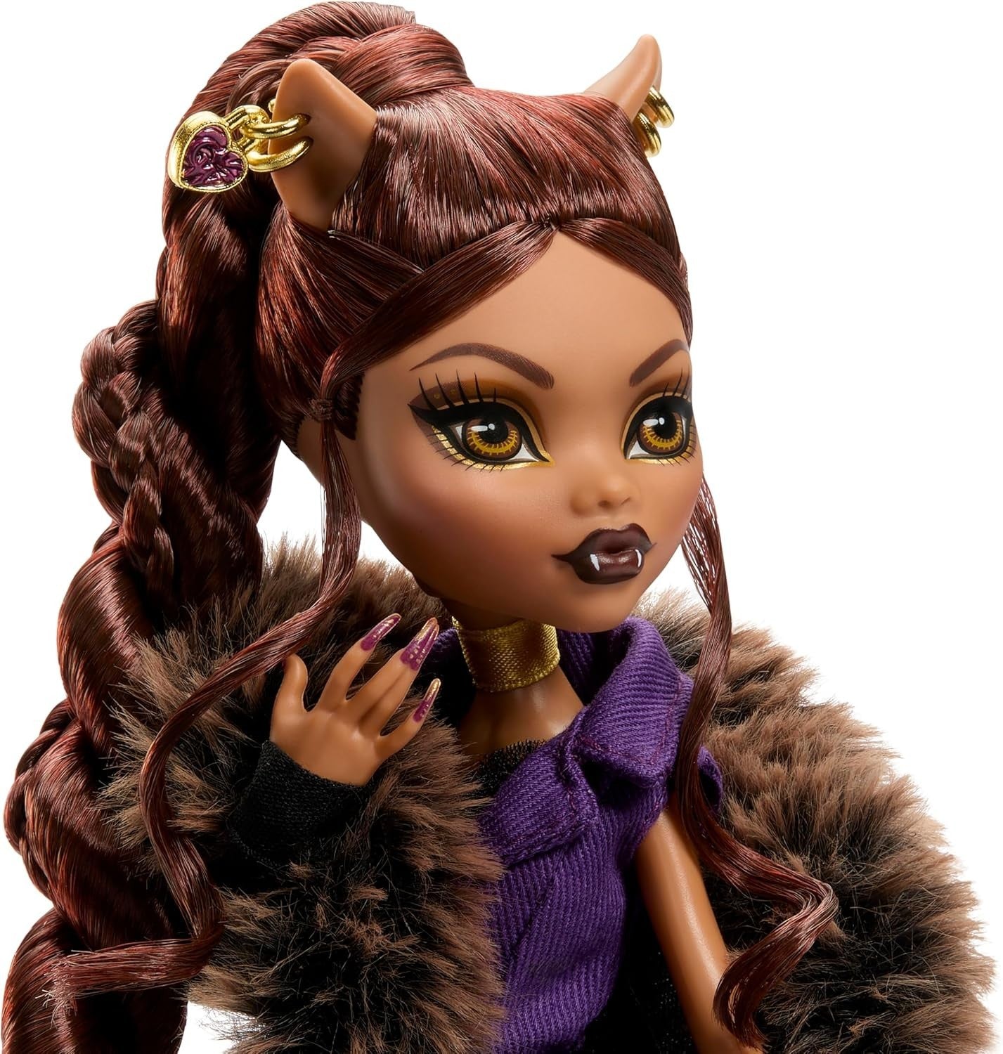 Fashion Werewolf Doll Collectible Faux Fur Coat Runway Outfit Display