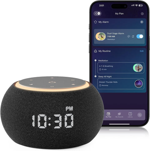 Dual-Stage Alarm Clock & 507 Sound White Noise Machine for Sleep
