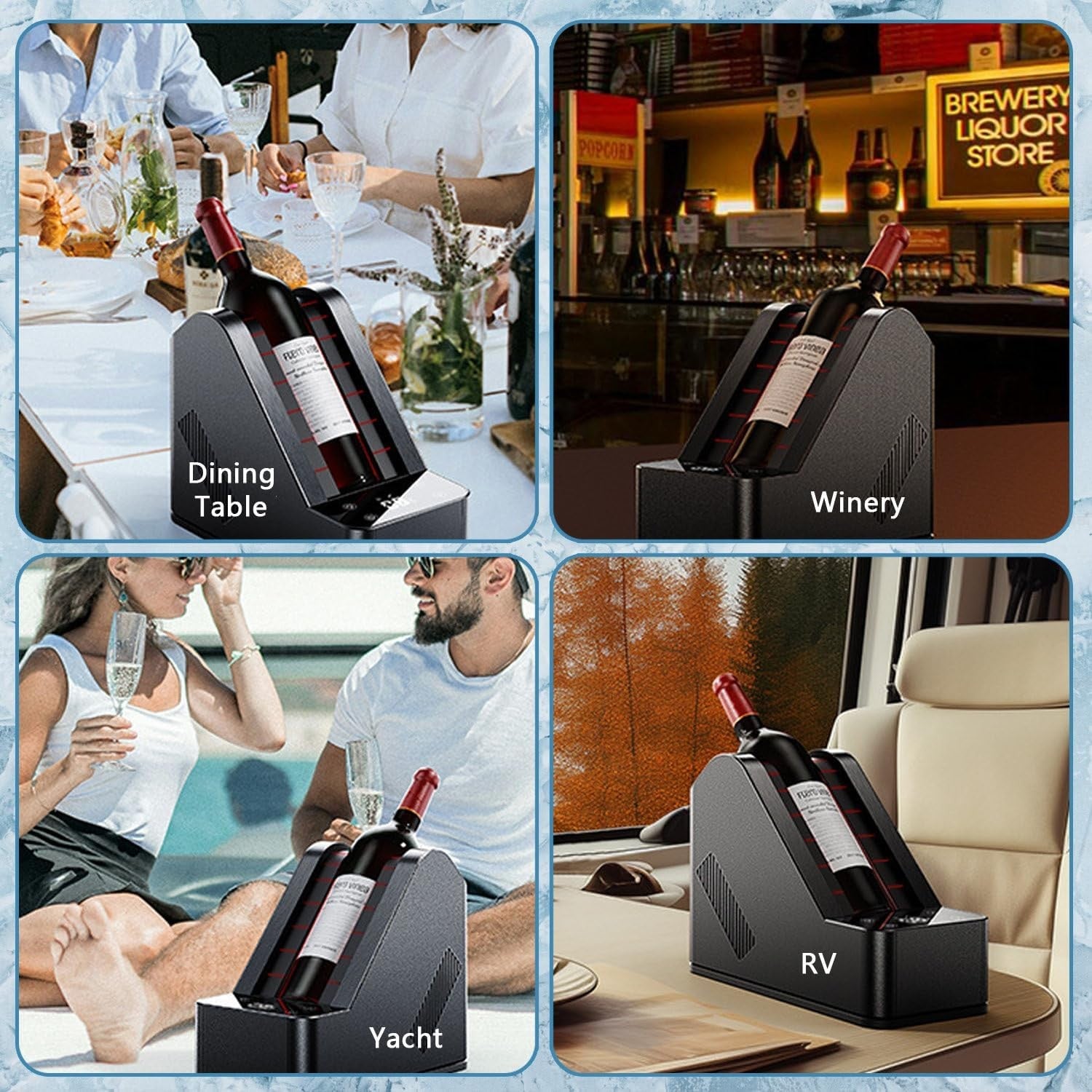 Electric Wine Chiller Single Bottle Cooler Digital Display Stainless Steel