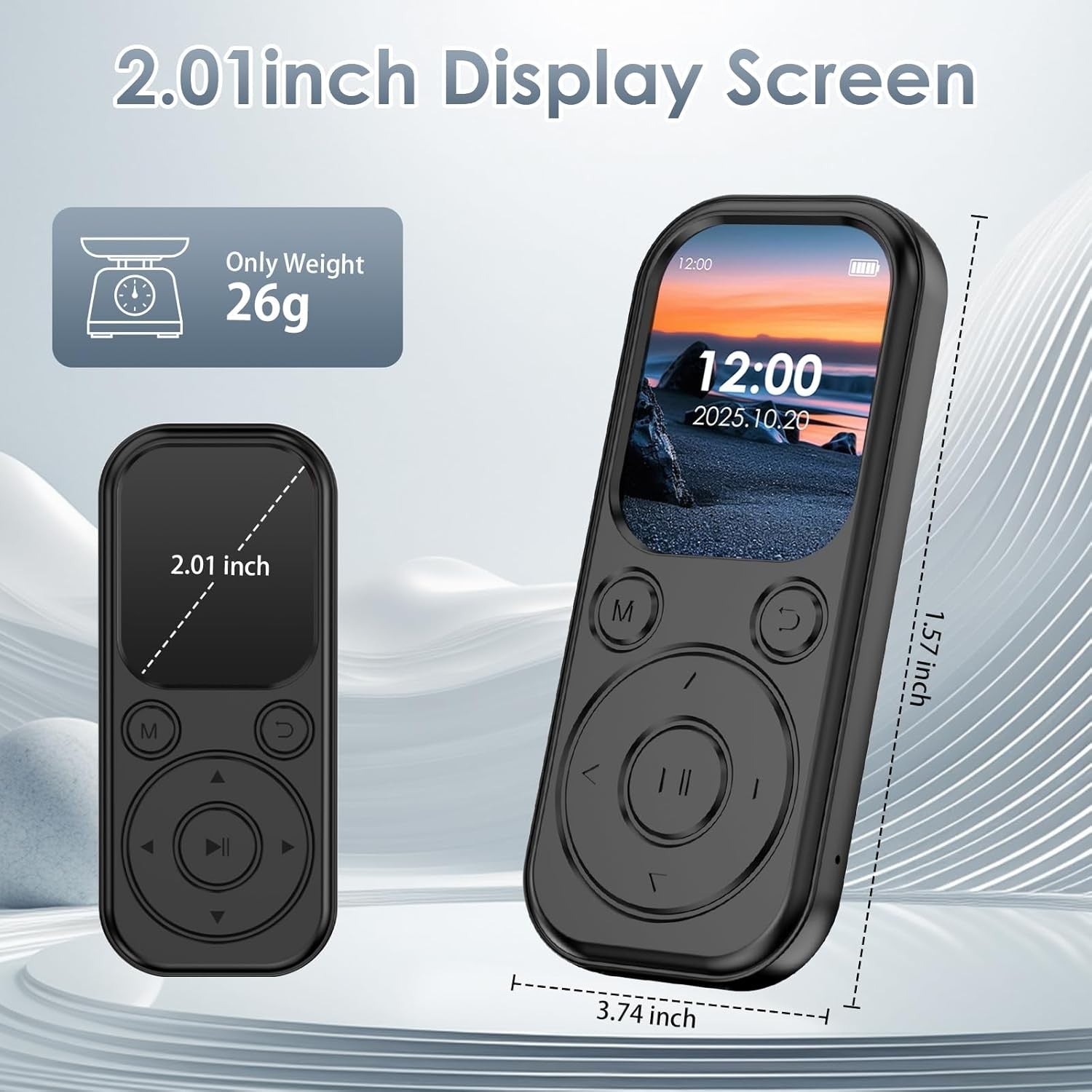 64GB Bluetooth 5.3 MP3 Player Built-in Speaker FM Radio Black