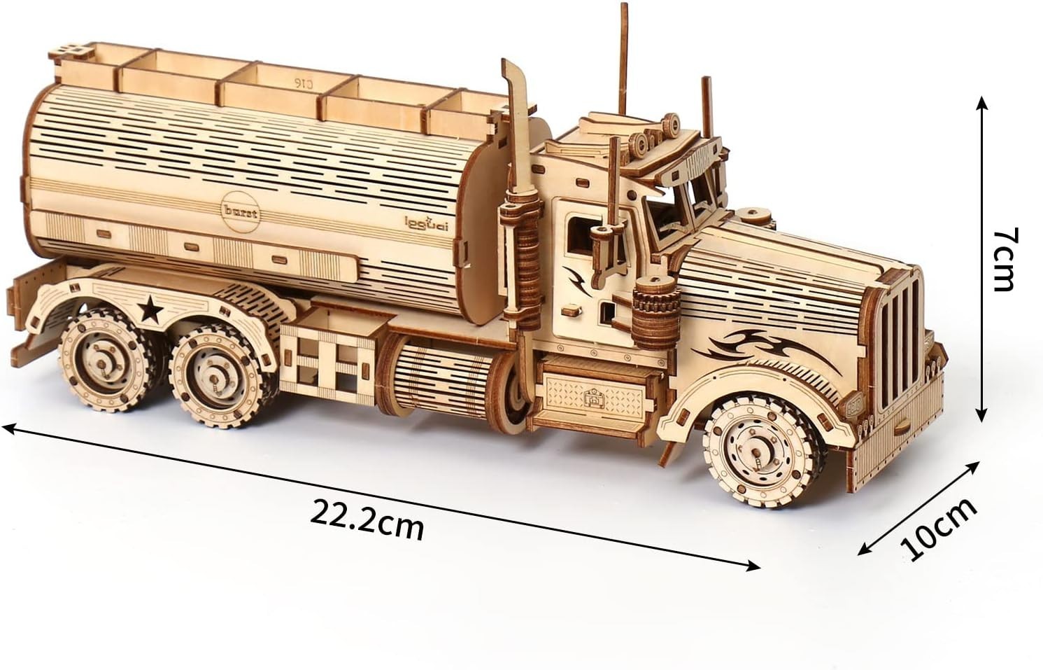 3D Wooden Tanker Truck Puzzle Kit - Mechanical Build, Durable & Gift-Ready