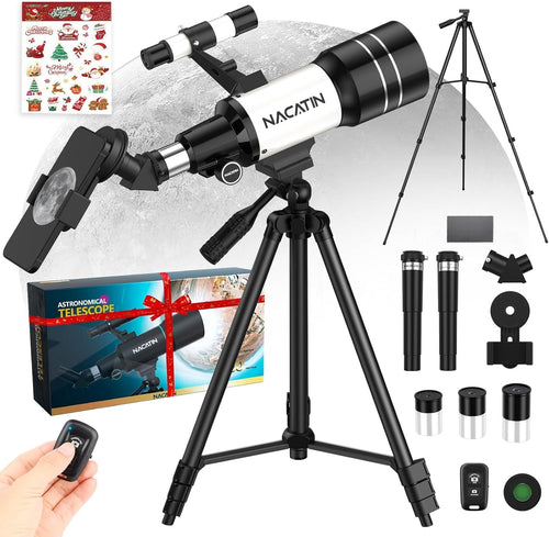 70mm Beginner & Kids Telescope with Tripod, Smartphone Adapter and Remote