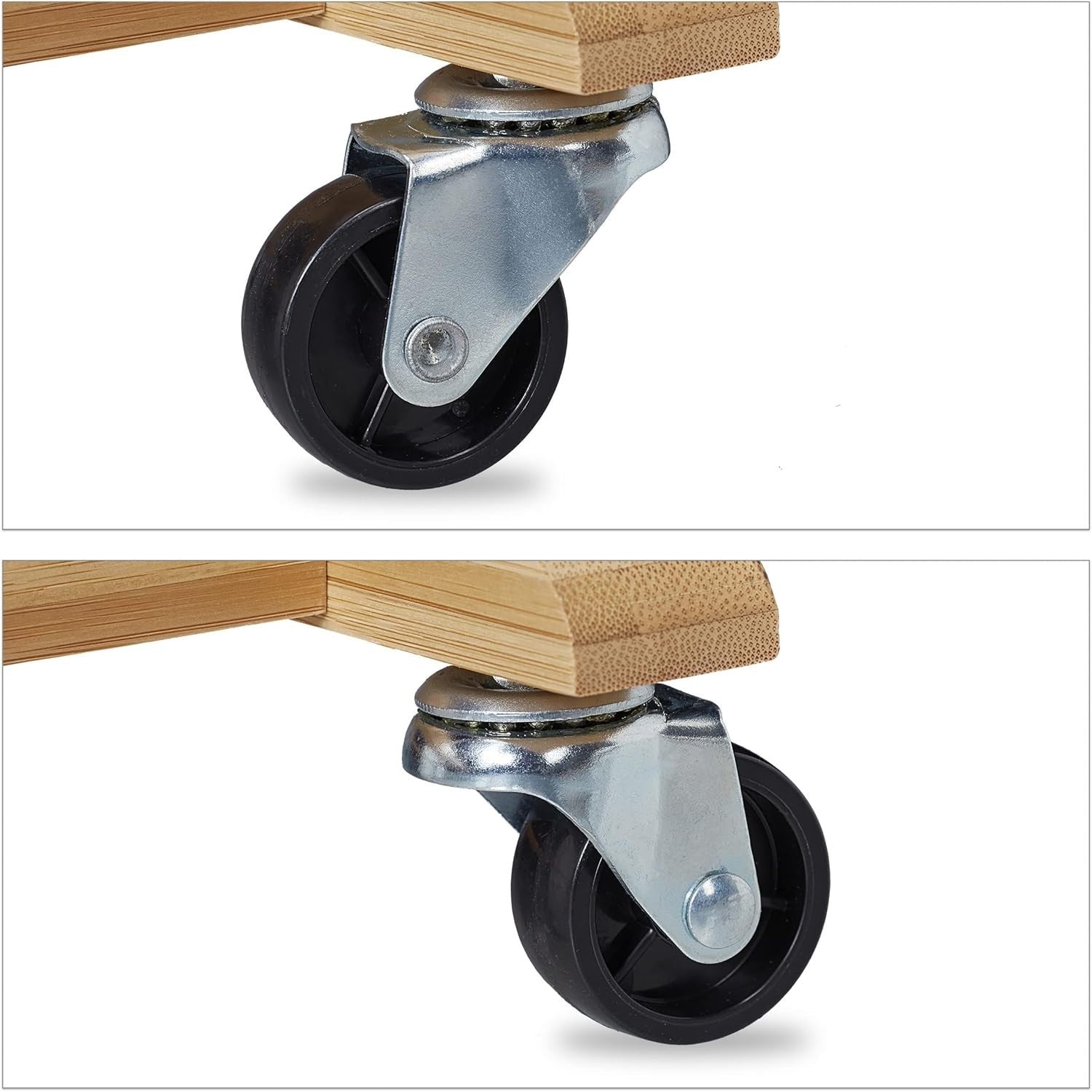 Bamboo Valet Stand on Castors Clothes Rack Natural 107cm