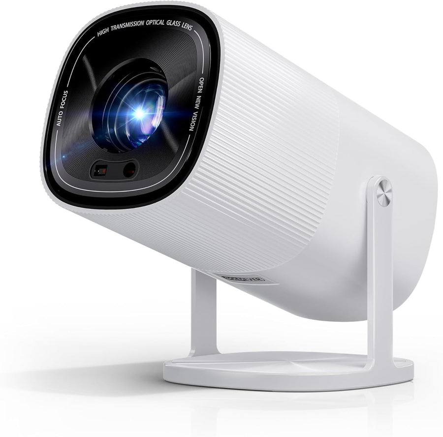 Mini 4K Projector 500 ANSI Smart WiFi 6 Auto Focus Bluetooth 270° Stand