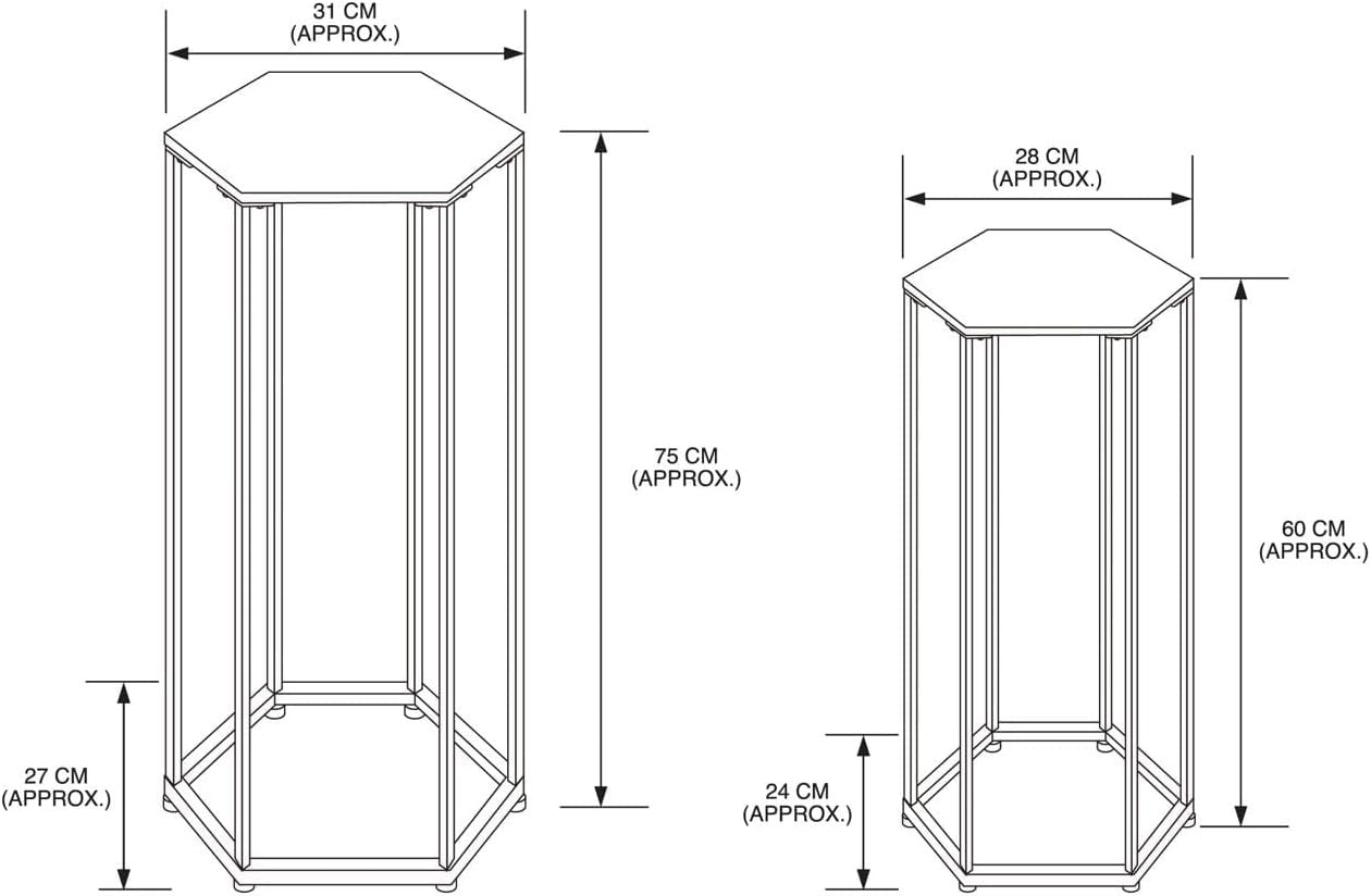 Set of 2 Black Metal Plant Stands | Tall & Small Indoor Planter Display Stands