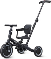 5 in 1 Toddler Tricycle Balance Bike Push Trike w Handle 1-3 Years Black