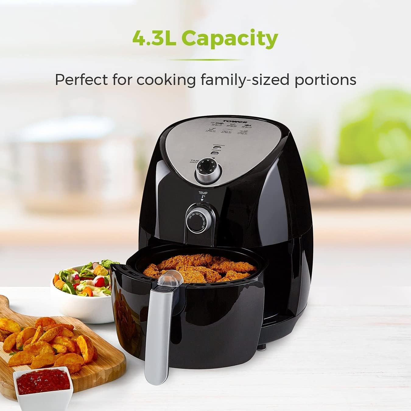 4.3L Family Size Air Fryer Vortx Tech Fast Healthy Cooker 1500W Roast Grill Bake