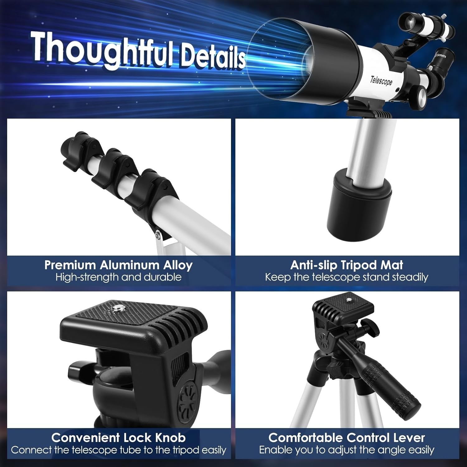 70mm Beginner Telescope for Kids & Adults with Tripod & 3X Barlow