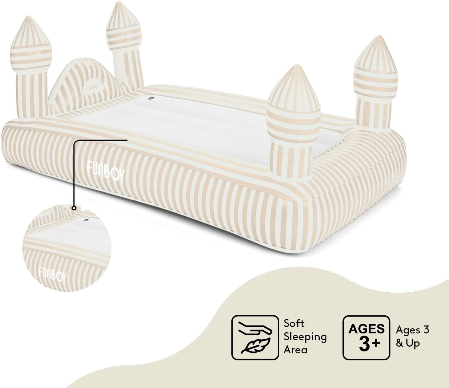 Kids Inflatable Air Mattress Twin Bed for Sleepovers Travel w/ Carry Bag