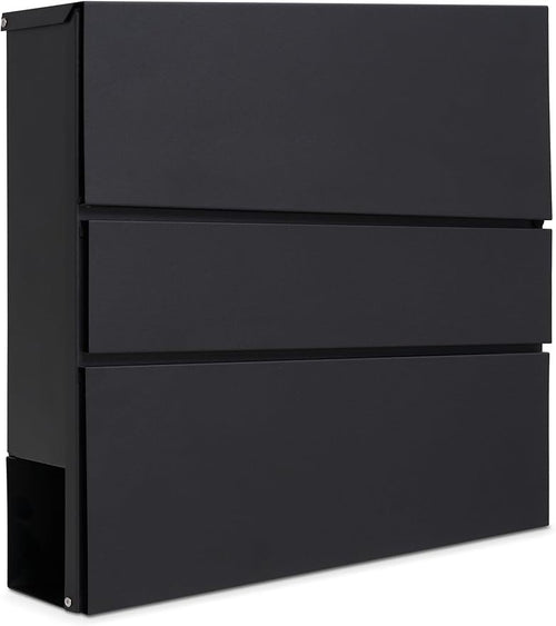 Lockable Wall Mounted Post Box with Keys – Steel Mailbox & Newspaper Holder