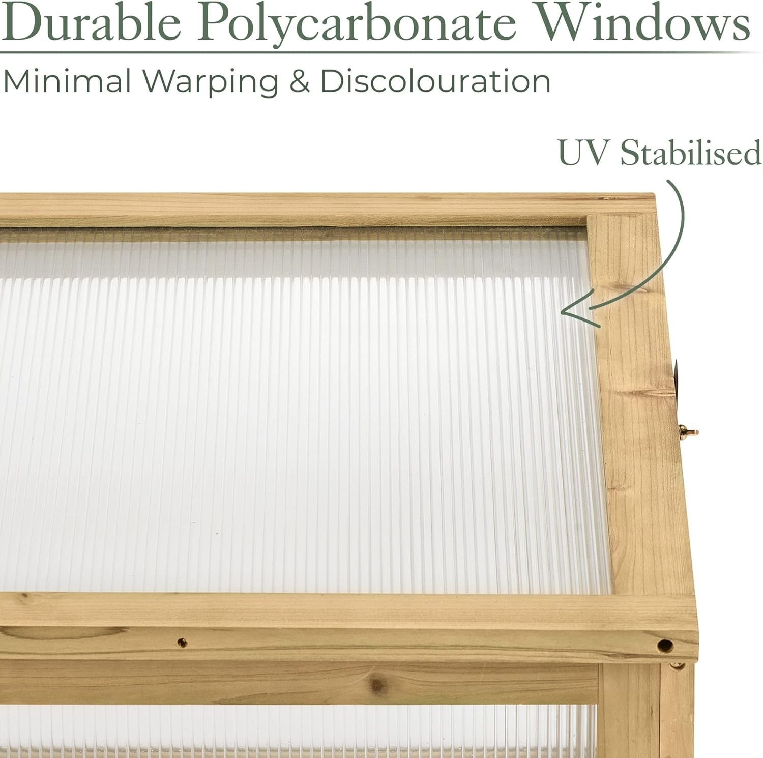 Raised Wooden Cold Frame Greenhouse 100x65x40cm Polycarbonate UV Panels