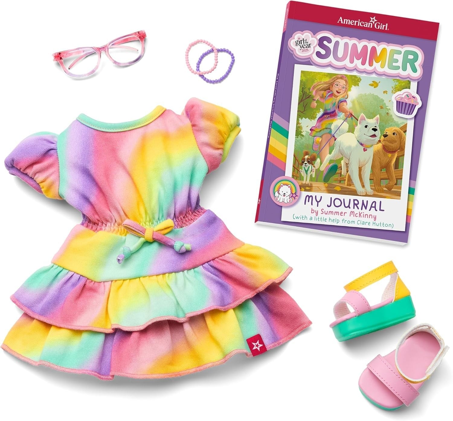 18in Girl Doll Blue Eyes Soft Body Outfit Accessories Journal Set