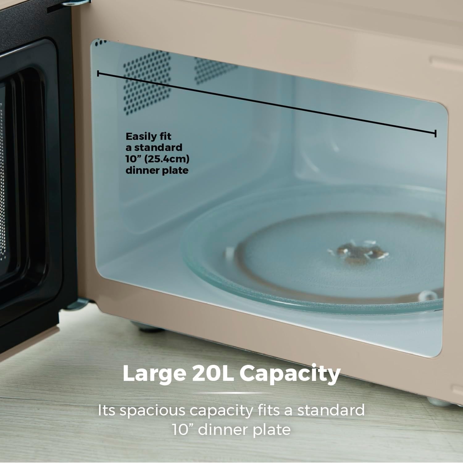 20L Microwave 800W Manual Mirror Door Latte Chrome