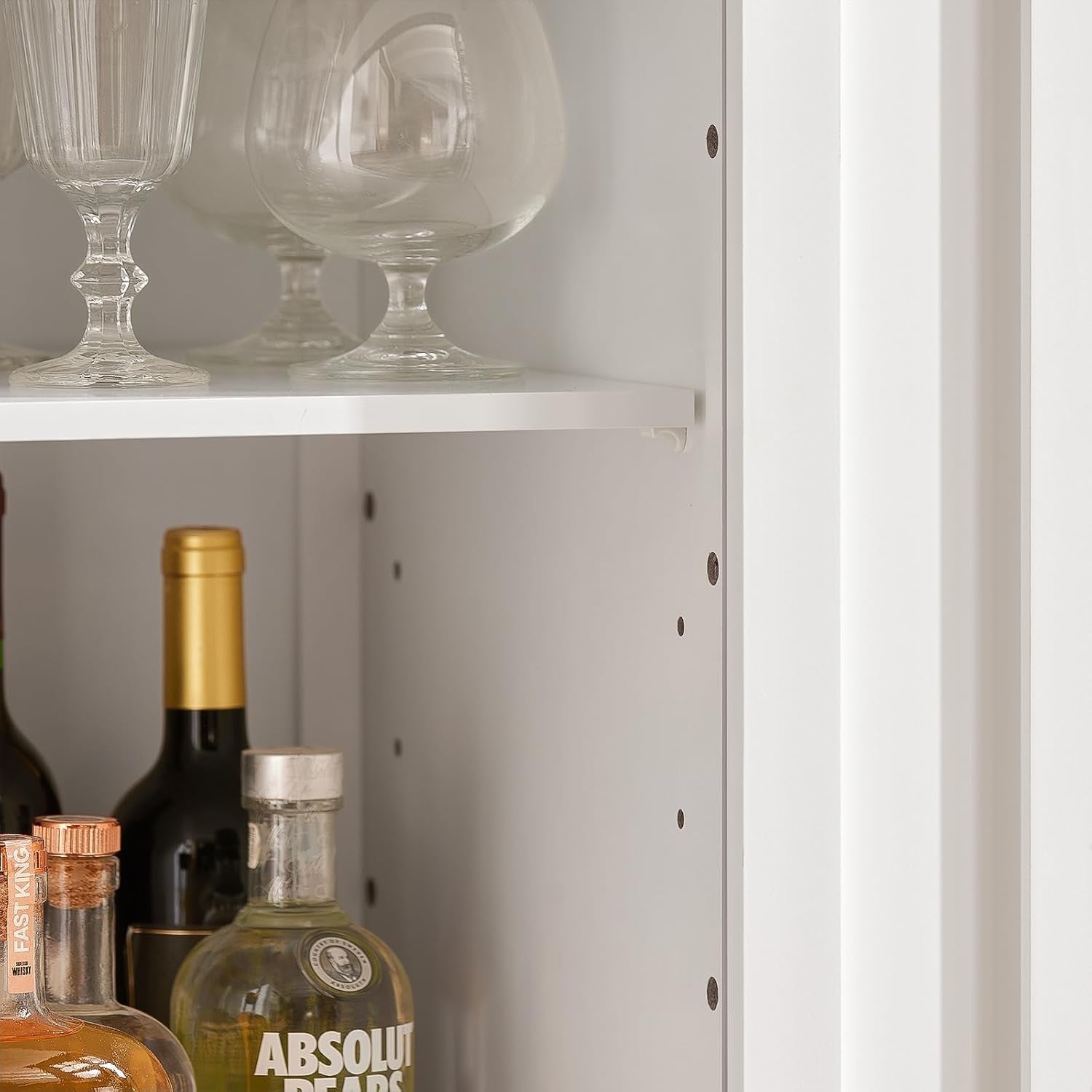 Kitchen Island Trolley Stainless Steel Top Storage Cabinet Wine Rack