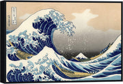Great Wave Canvas Wall Art 90x60cm Black Framed Print