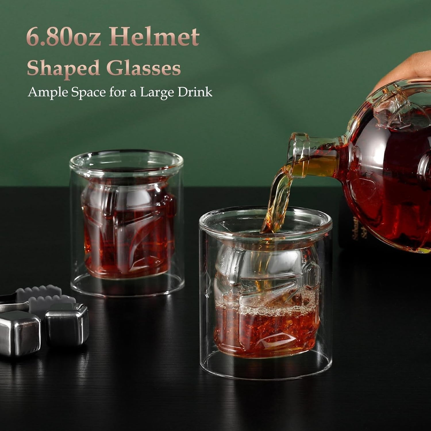 750ml Whiskey Decanter Set with 2 Glasses & Keychain Opener | Gift Set