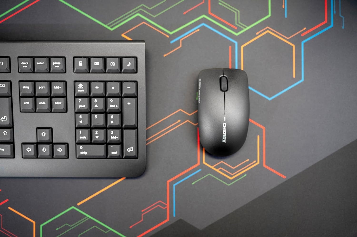 Wireless Office Mouse 2.4GHz Optical 1200 DPI Ambidextrous Black