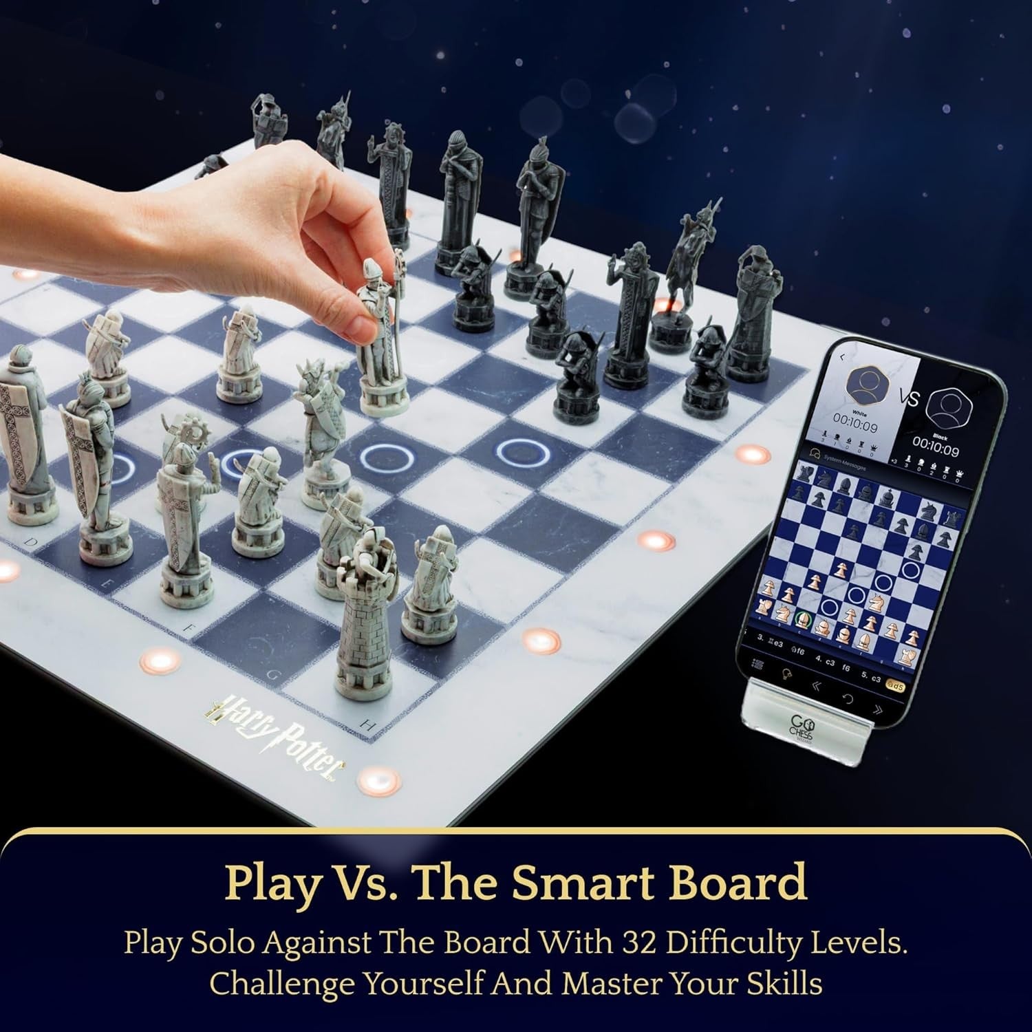 Light-Up Electronic Wizard Chess Set | Smart AI Board Game | Adults & Kids Gift