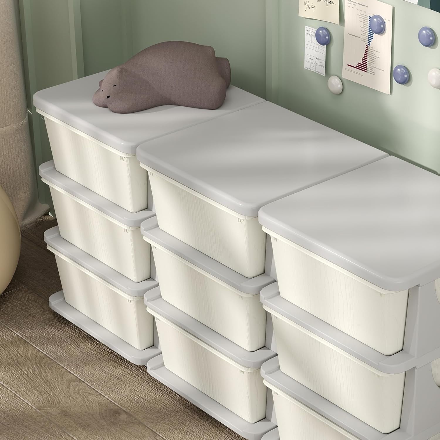 Kids 9-Drawer Storage Unit Toy Organizer Chest with Safe Rounded Corners