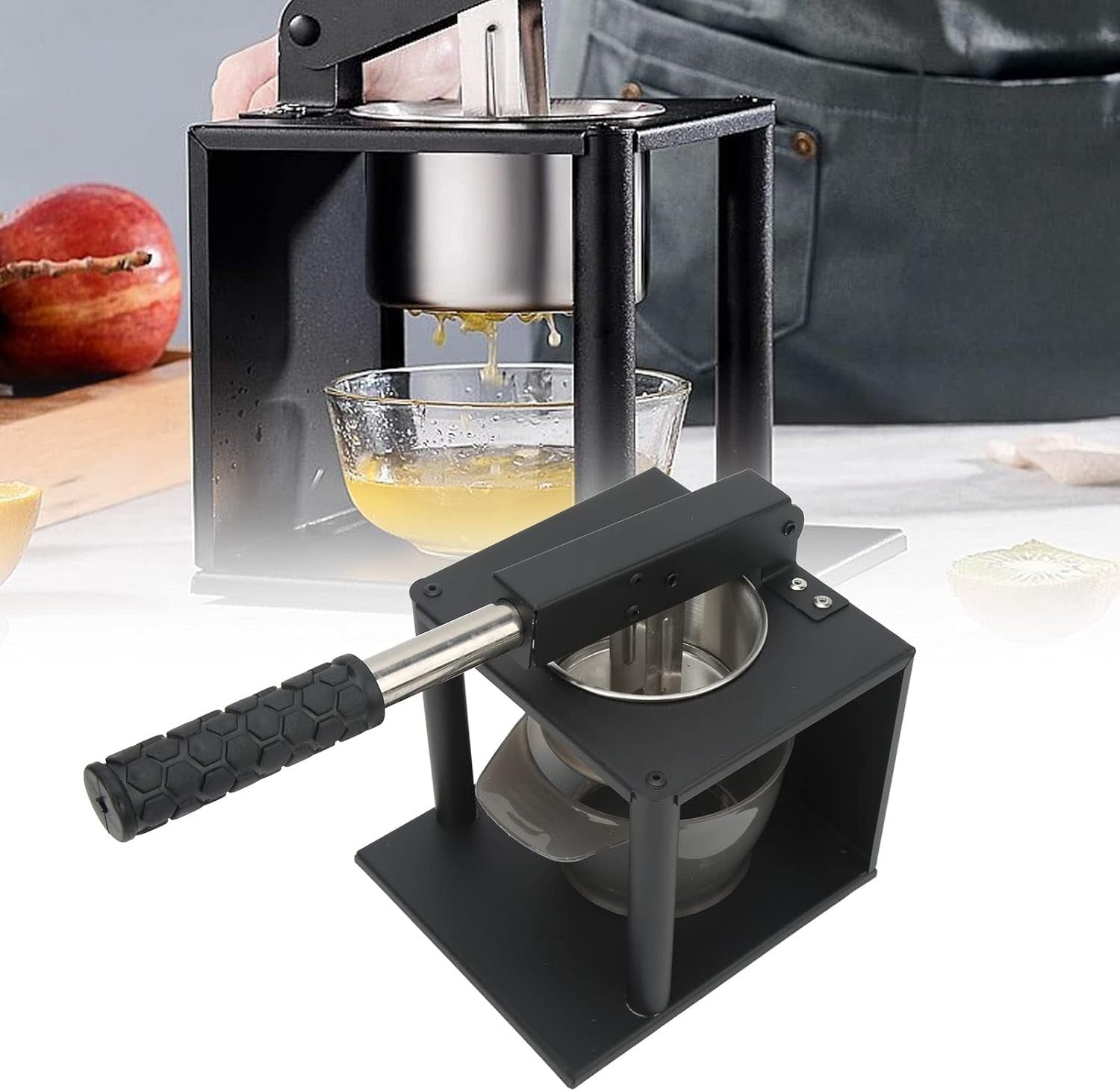 Manual Press Juicer Stainless Steel Lever Citrus Pomegranate Easy Clean