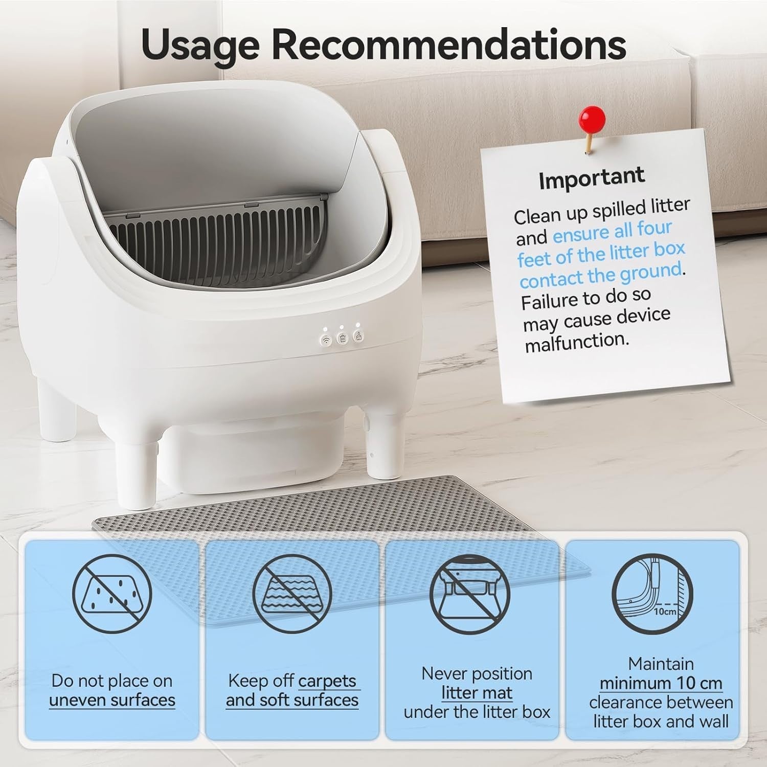 90L Smart Cat Litter Robot App Control Auto Cleaning Multi Cat Tray