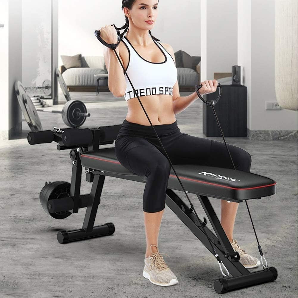 Adjustable Weight Bench with Leg Extension Curl Full Body Home Gym