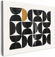 Black Beige Abstract Canvas Wall Art 40x30cm Framed Modern