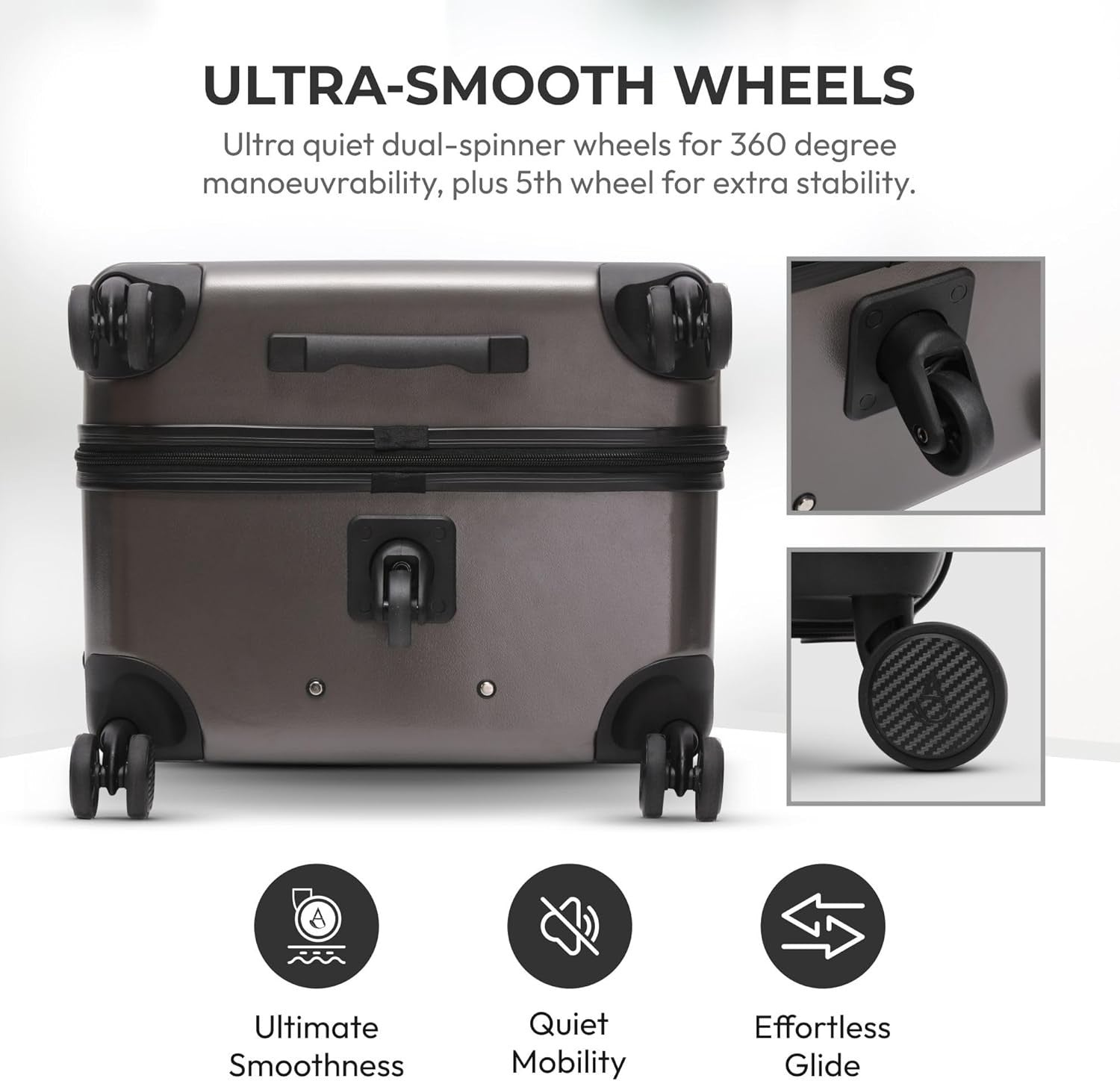 Large 101L Hard Shell Suitcase ABS Spinner Wheels Trunk TSA Lock Checked