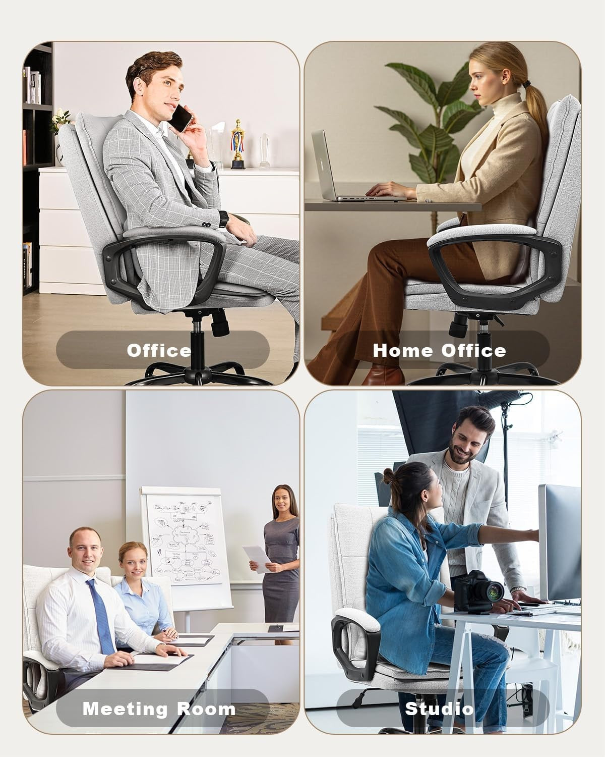 Executive Ergonomic Office Chair Adjustable Lumbar Support Rocking Heavy Duty