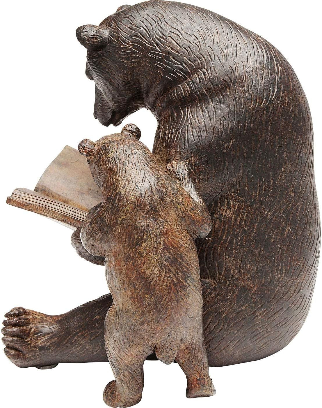 Reading Bear Figurine • Rustic Animal Sculpture • Cozy Home Decor Gift Ornament