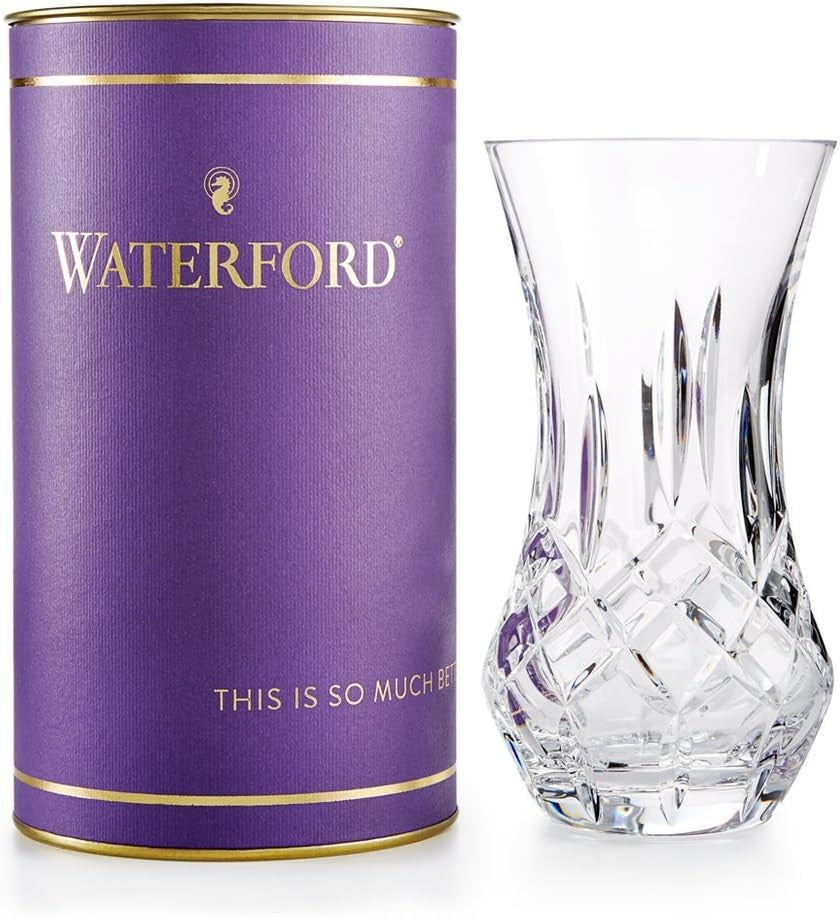 Crystal Glass Flower Vase 15.5cm Luxury Cut Design Gift Home Decor