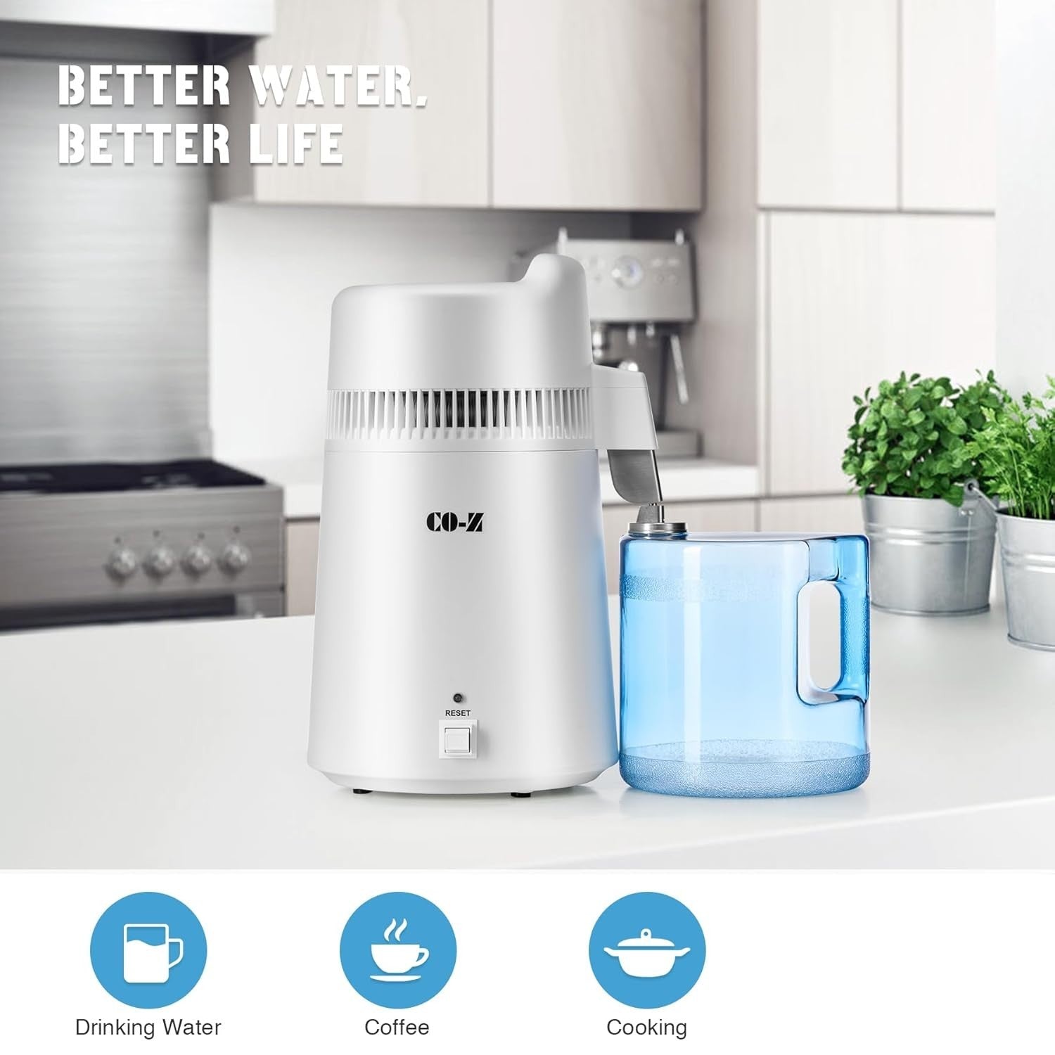 6L Electric Water Distiller Pure Distilled Water Maker Home Lab Kitchen Use
