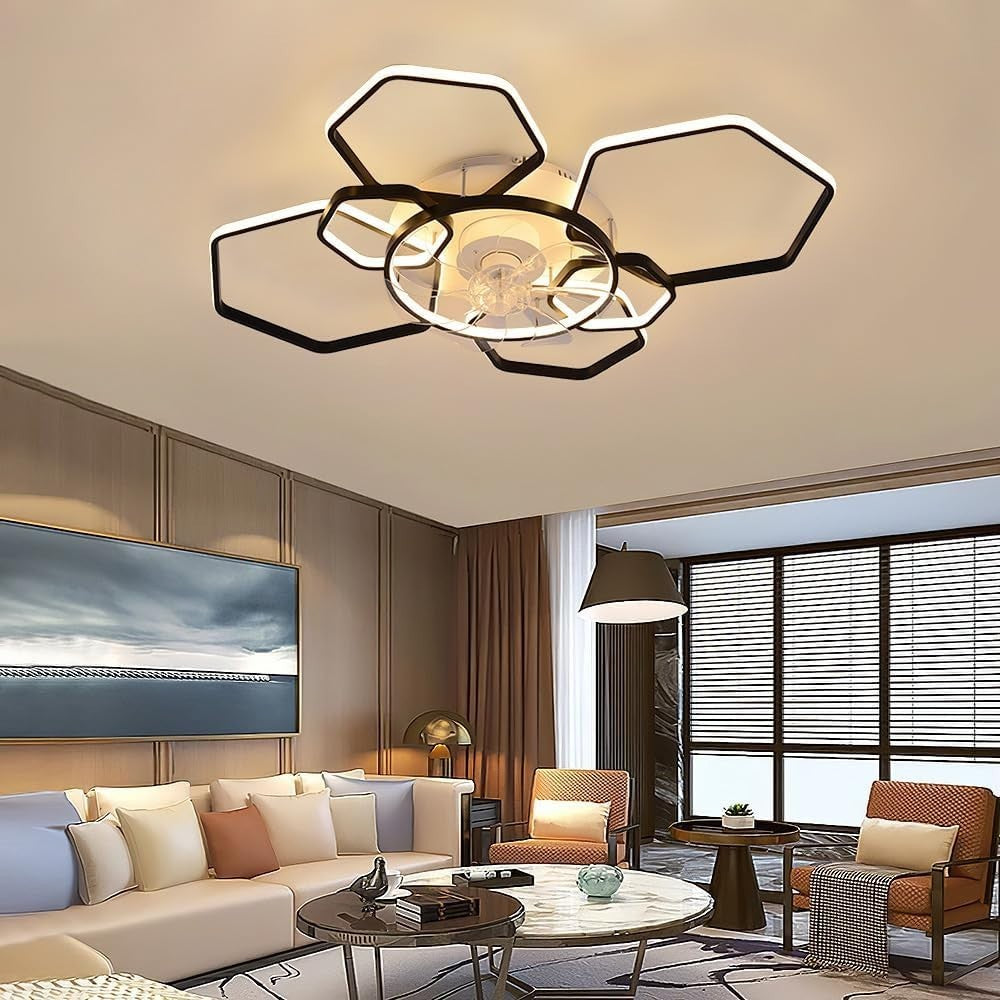 Warmiehomy 103CM Ceiling Fan with Lights, 6-Speed, Dimmable LED, Remote & App