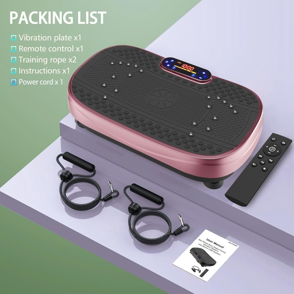 Rose Red Vibration Plate Exercise Machine Full Body Shaker 120 Speeds