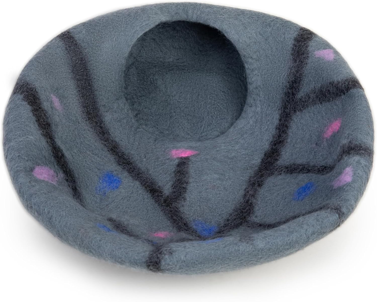 Wool Cat Cave Bed Handmade Merino Felt Cat House Indoor Kitten Hideaway