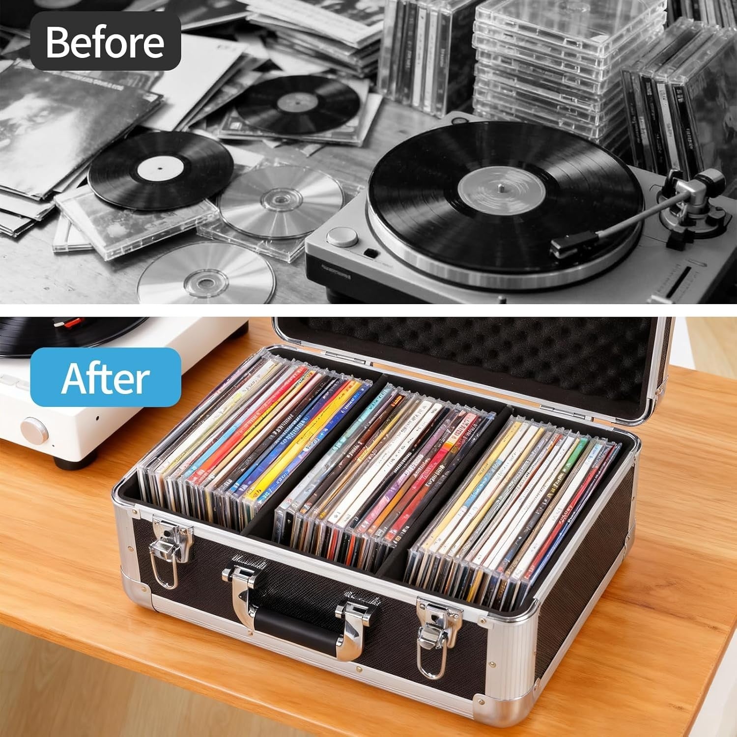 60 CD DVD Storage Case Aluminium Lockable Portable Media Carry Box
