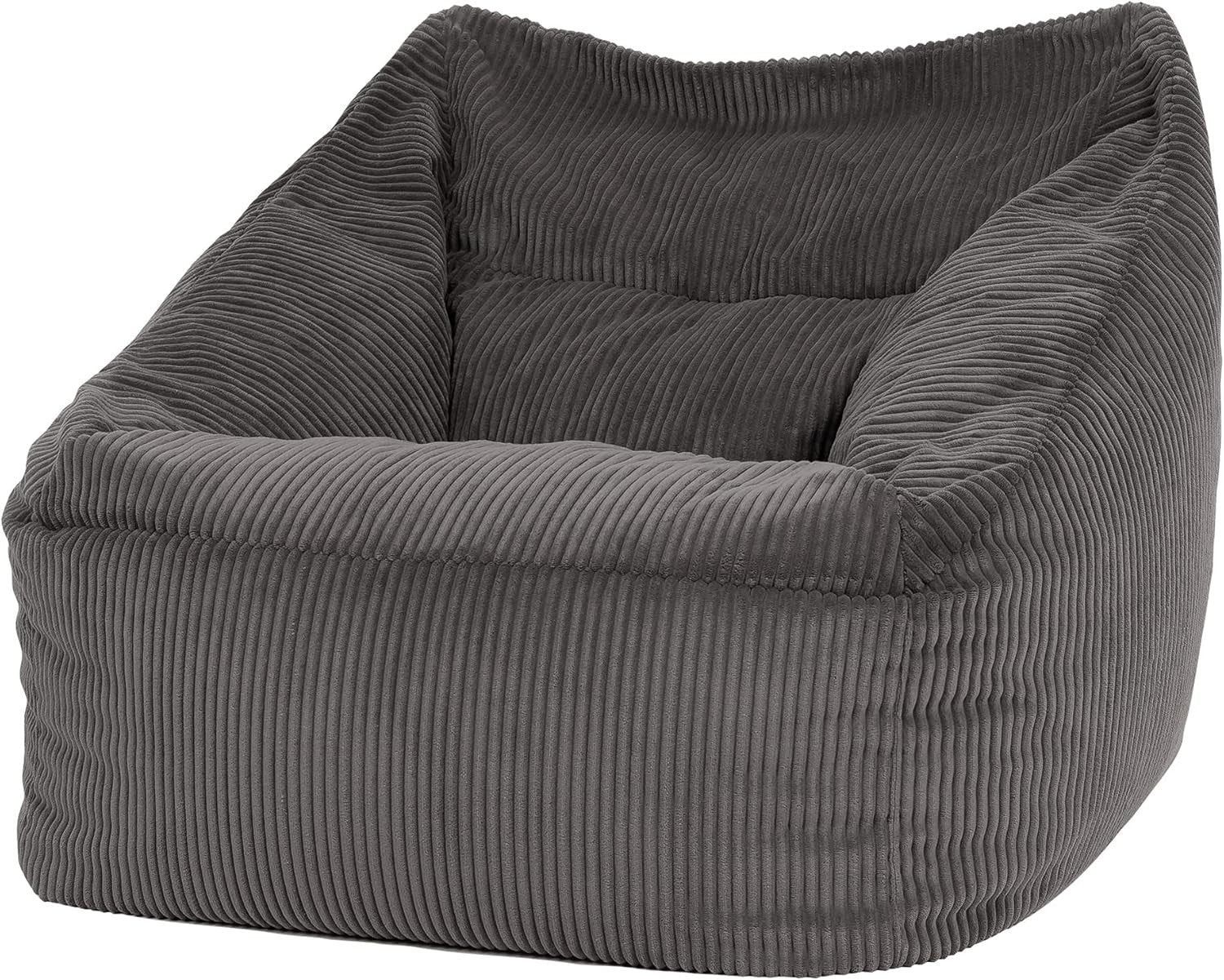 Charcoal Cord Bean Bag Chair Adult Sofa Armchair Seat Lounge Gaming Room