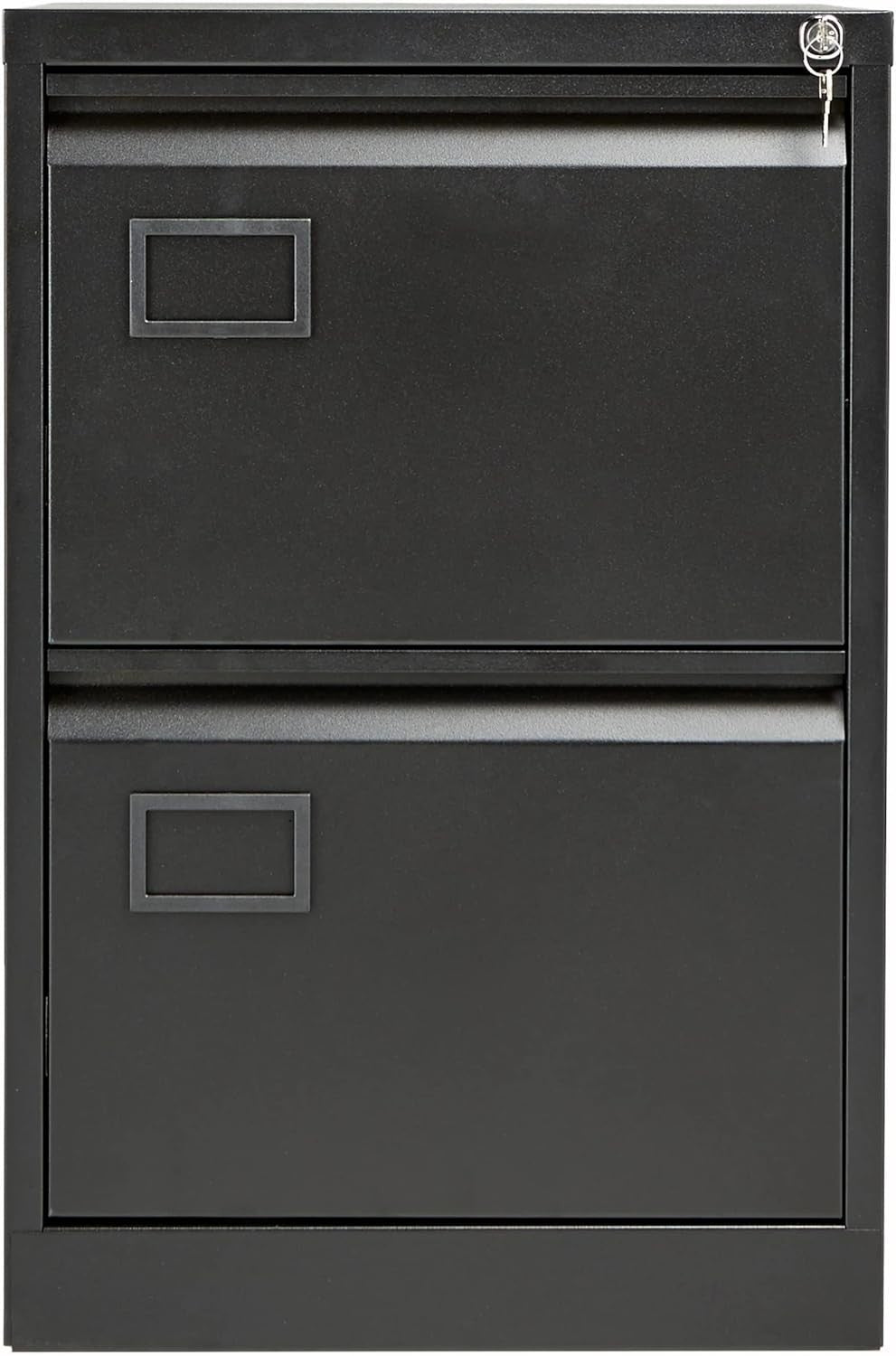 White 2 Drawer Steel Filing Cabinet Lockable Under Desk A4 Foolscap