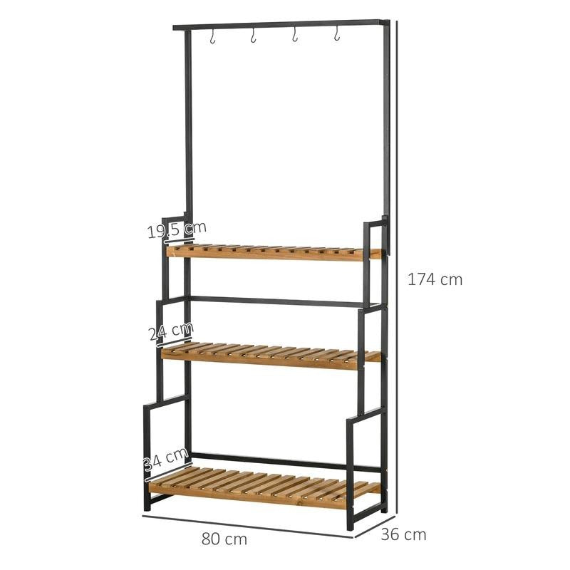 Tall Plant Stand with Hooks – Stylish Vertical Display for Any Space