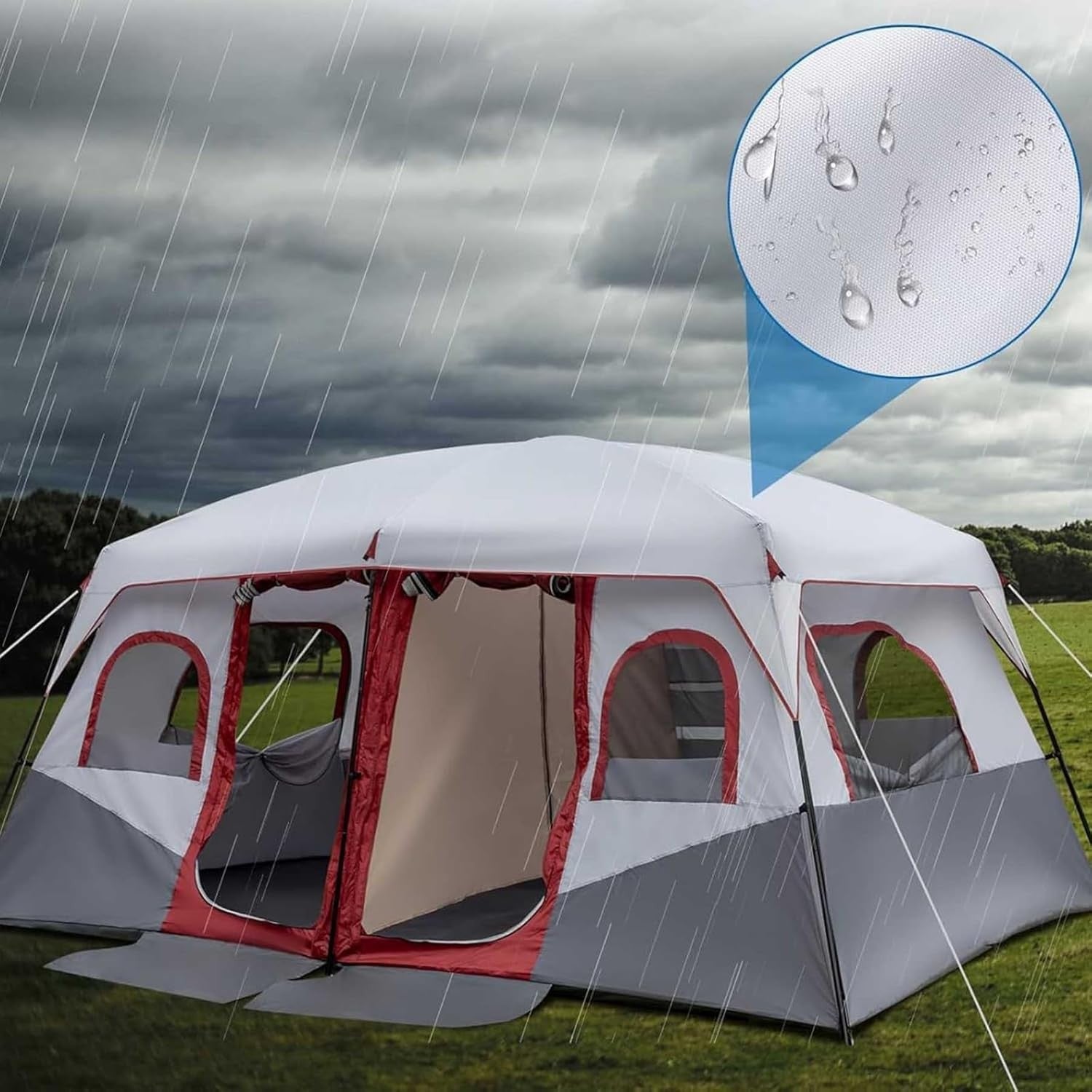 8-12 Person Large Family Camping Tent 2 Bedroom Waterproof